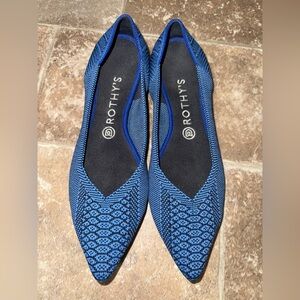 Rothy's Lapis Python Points Snake Print Pointy Toe Shoes Size W10